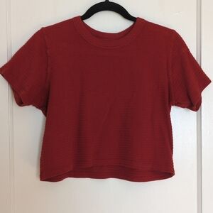Big Bud Press Honeycomb Crop Top In Mustang Red